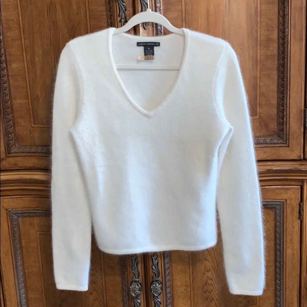 COPY - Winter White Sarah Spencer Angora Sweater